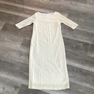 Pink Blush lace maternity dress